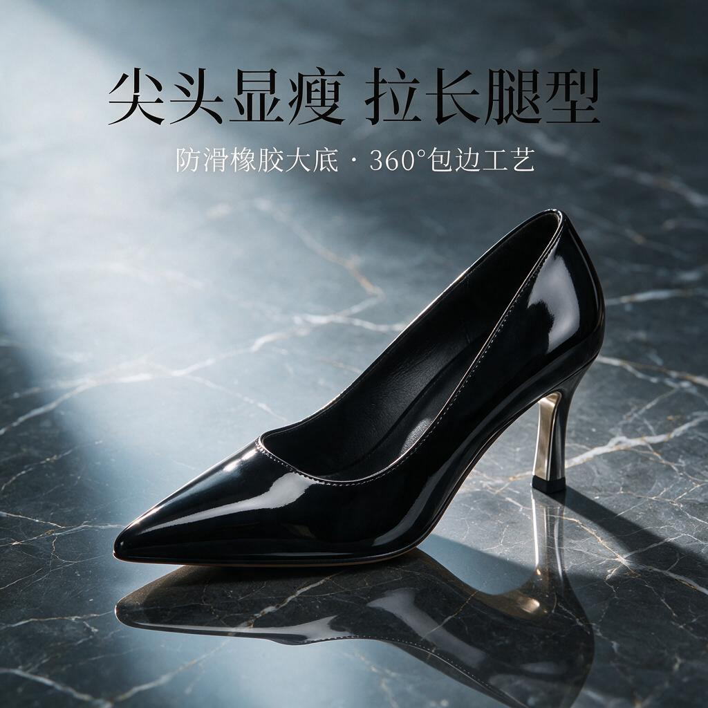 温州干洗漆皮高跟鞋